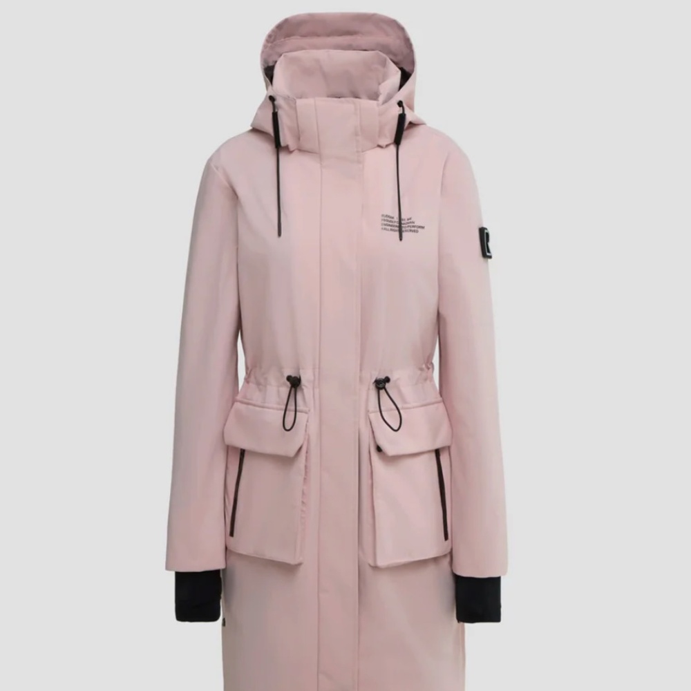 RUDSAK Nicole Women's Knee-Length Rain Jacket (Soft Pink) - size S